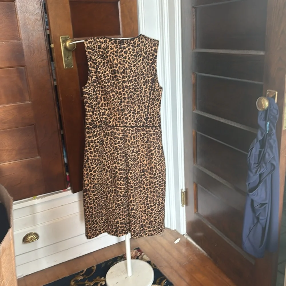 J Crew Leopard Print Sleeveless sheath Dress- worn one‎ time. 108 retail